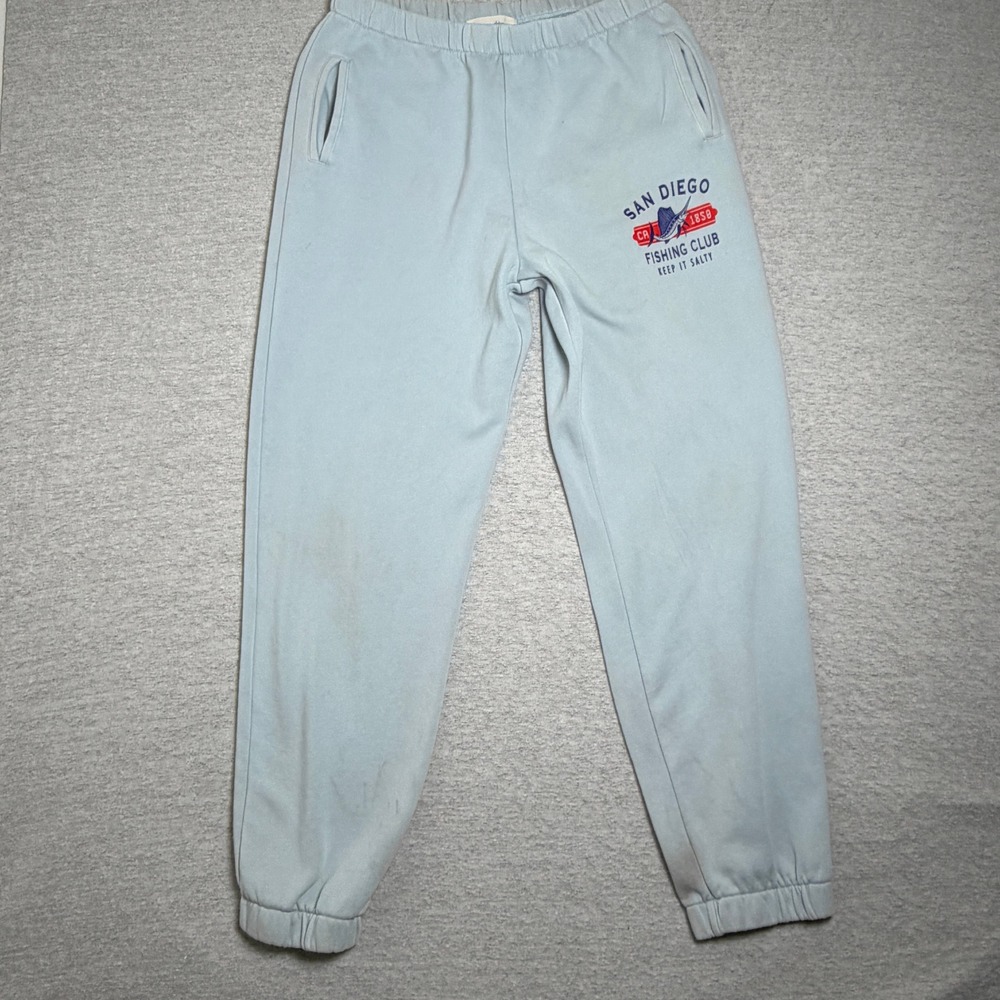 Ocean Drive Womens Sweatpants Large Light Blue San Diego Fishing Club Joggers L